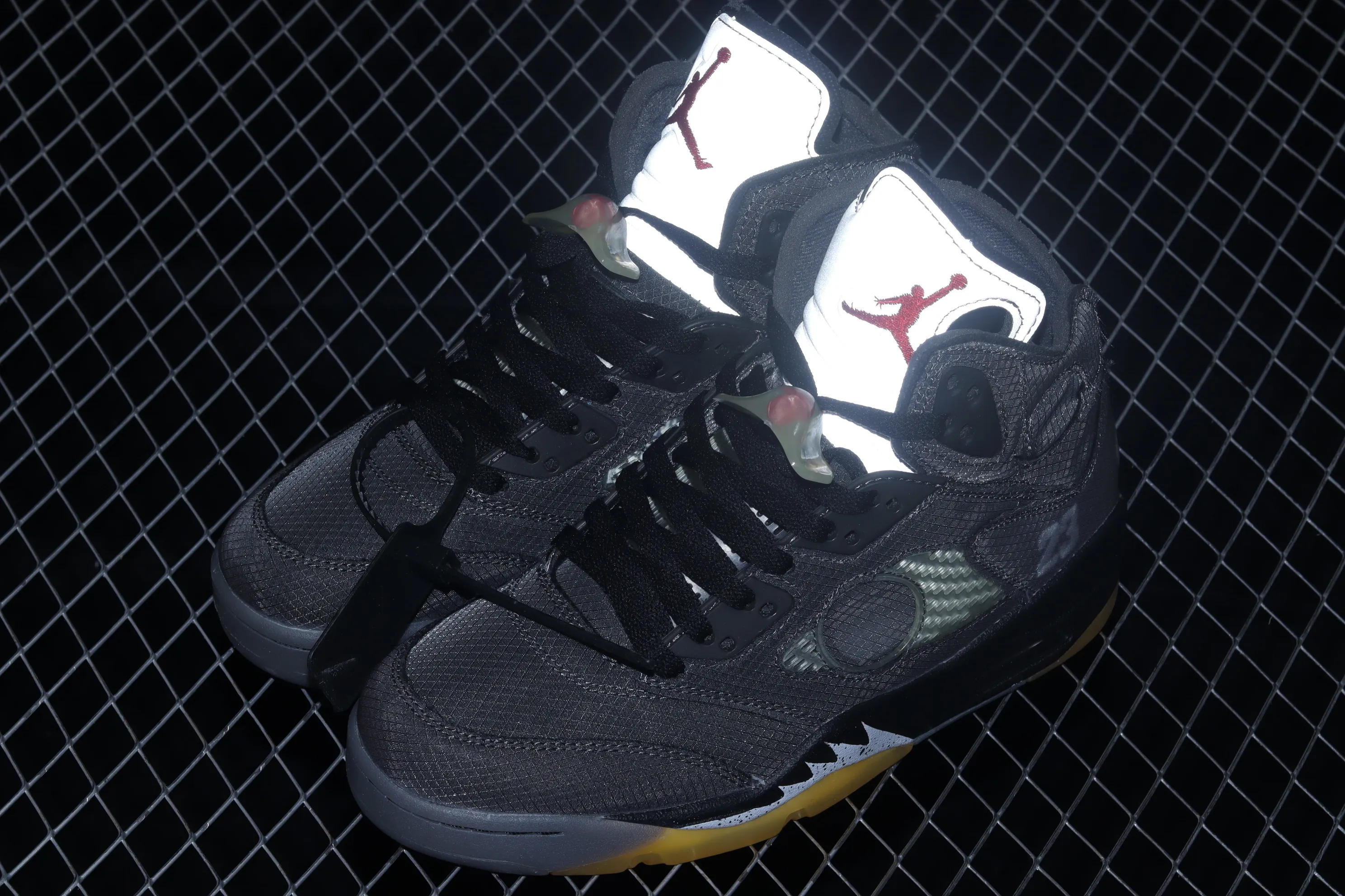 All Categories Air Jordan Jordan Series Basketball Shoes Air Jordan 5 G Version OF x Air Jordan 5 AJ5 Joe 5 Black Sail 3M Reflective Basketball Shoes CT8480-001